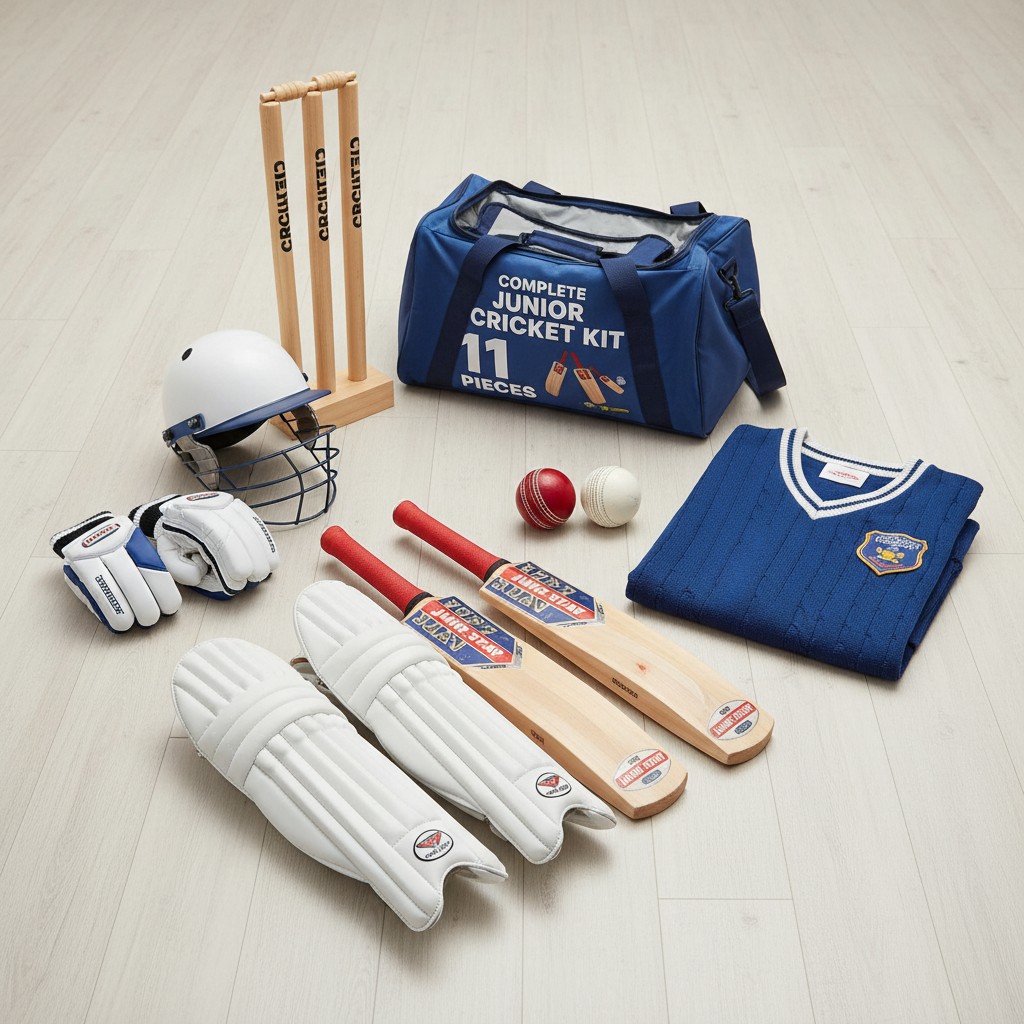 Complete Junior Cricket Kit (11 Pieces)